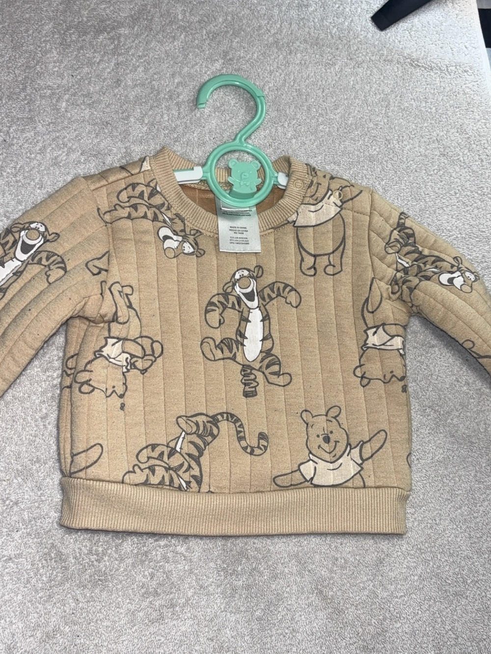 Disney Tan Quilted Tigger & Winnie the Pooh Pullover Sweatshirt